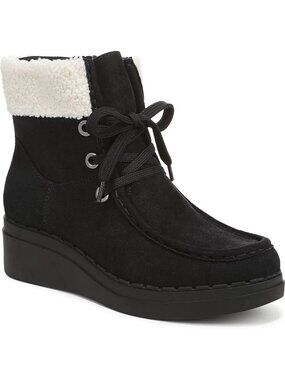 #3 LifeStride Women's Devon Wedge Zip Short Boots - Black Microfiber